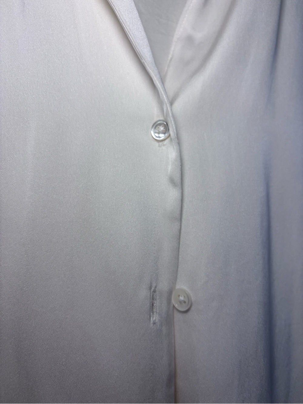 Quince Cream Long-Sleeve Button-Down Shirt silk - Picture 5 of 6
